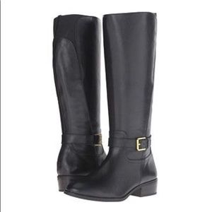 LAUREN RALPH LAUREN BLACK LEATHER BOOTS